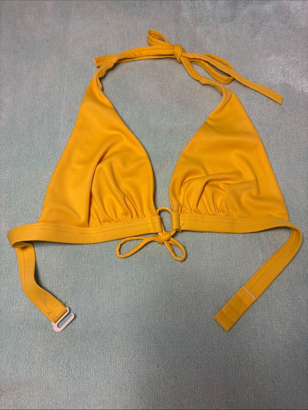 Vintage Sears Yellow Bikini Top Retro Triangle Hipster